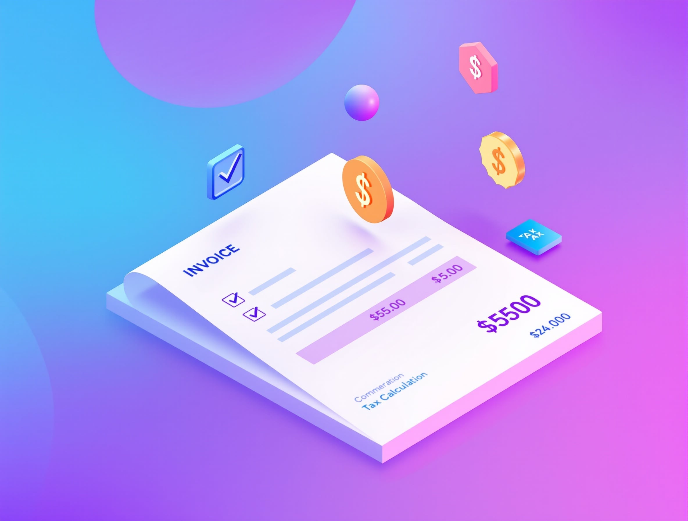 Invoice and proposal creation with tax calculations